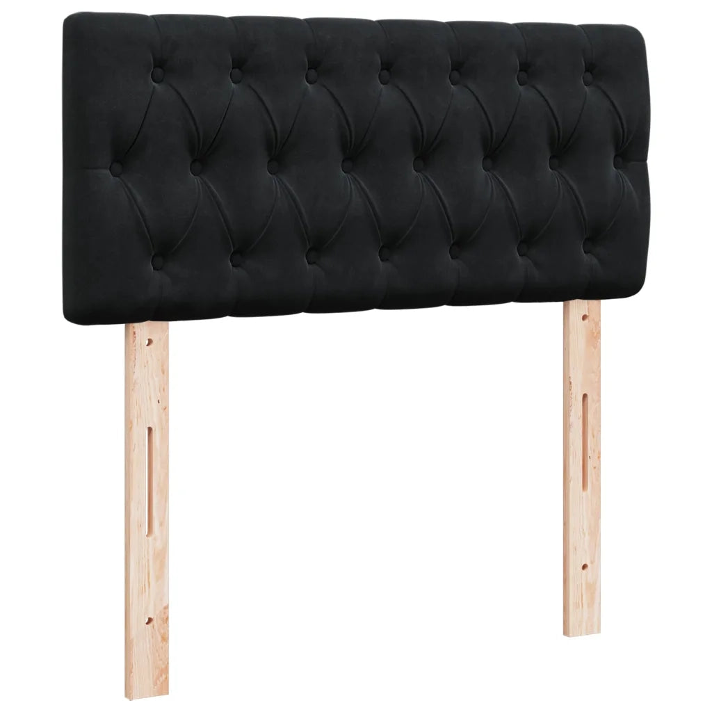 Giroletto a Molle con Materasso-Struttura Letto Nero 80x200 cm in Velluto 483196
