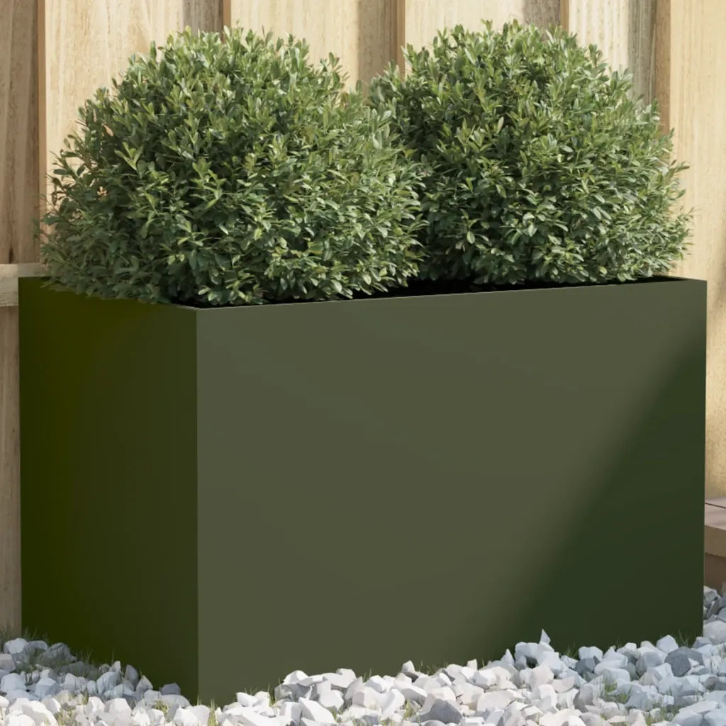 Fioriera Verde Oliva 62x40x39 cm in Acciaio Laminato a Freddocod mxl 112199