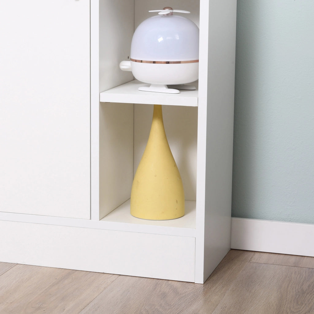 Armadietto da Bagno in Legno con 8 Ripiani e 1 Anta ¨C zephmum ¨C Bianco 71x22x100 cm