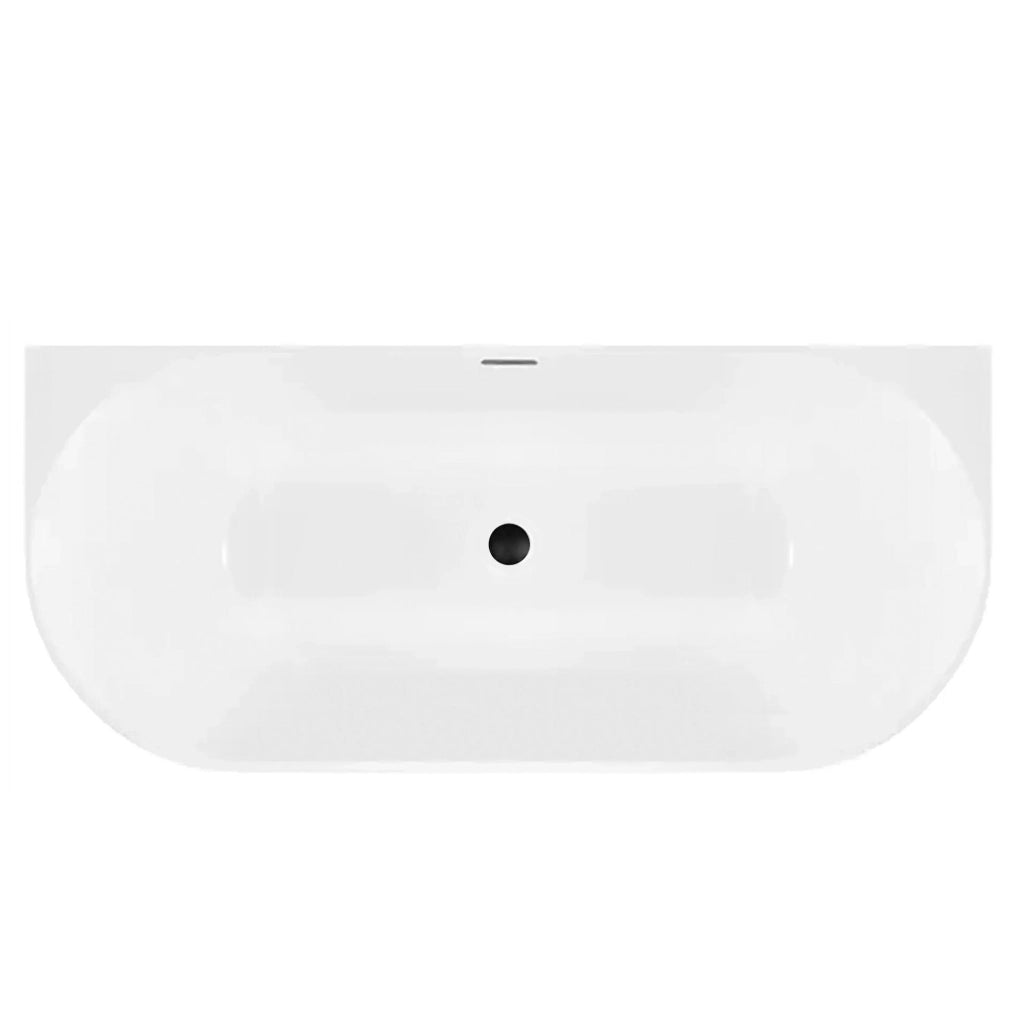 Vasca Bagno A Parete Capri Slim 150cm Copritappo bianco