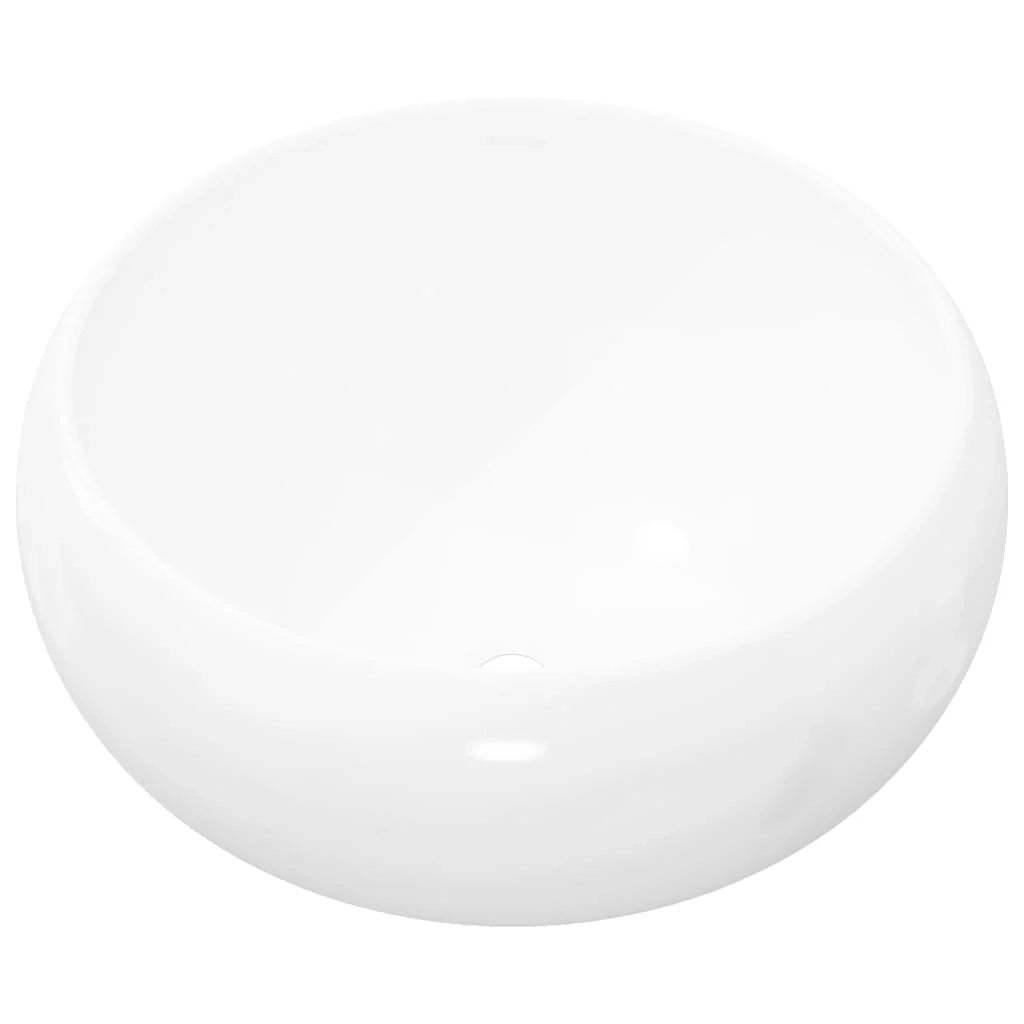 Lavandino da bagno diametro 40 cm rotondo ceramica bianca 02_0002527