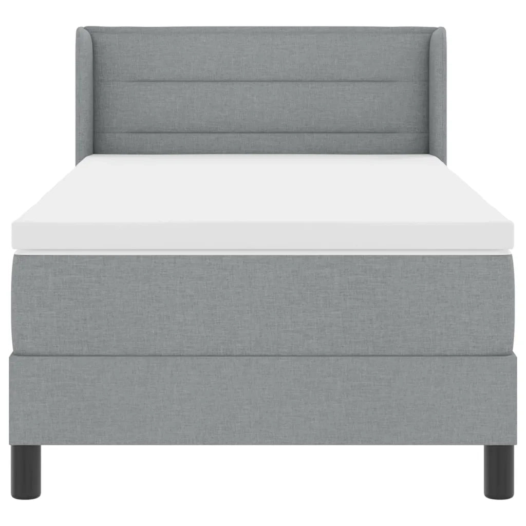 Letto a molle con testiera Grigio chiaro 190 x 90 cm Tessuto 3341013