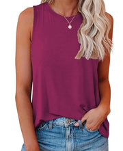 Tank Top Donna Estate - Senza Maniche T-Shirt - Design Elegante - Materiale Leggero - Poliestere/Elastan/Rayon - Comodo e Stiloso - T-Shirt Estate