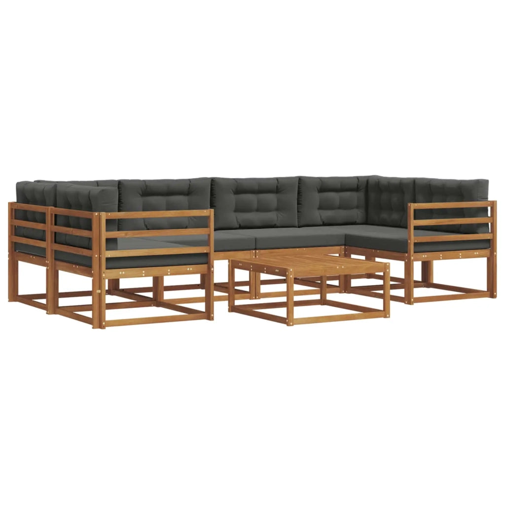 Set di divani da esterno con cuscino 7 pcs Naturale e Antracite 3367250