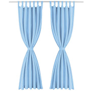 2 Pz Tende in Micro Raso con Passanti 140x175 cm Turchesi 132219