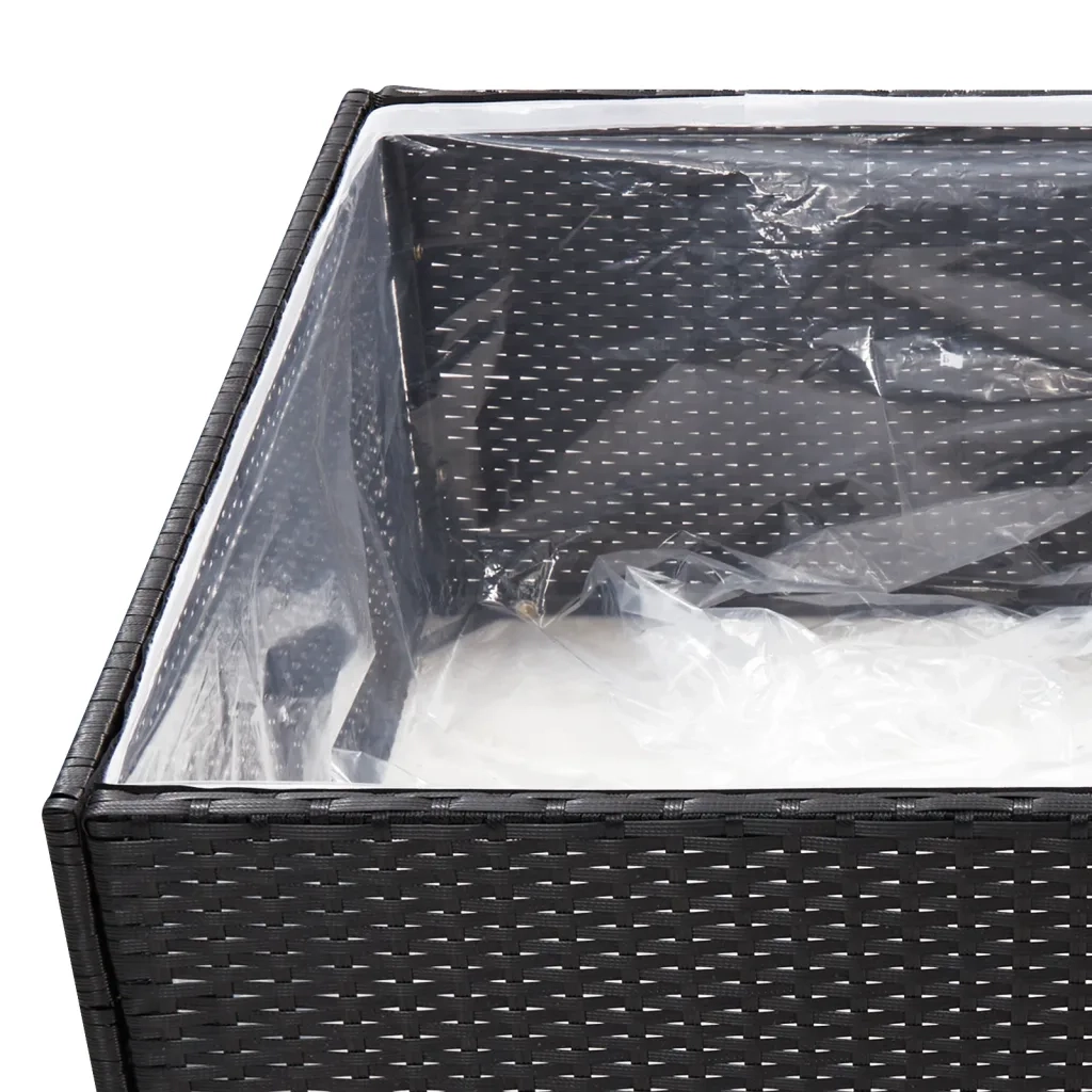 Fioriera da Giardino Nero 80x80x40 cm in Polyrattan 319171