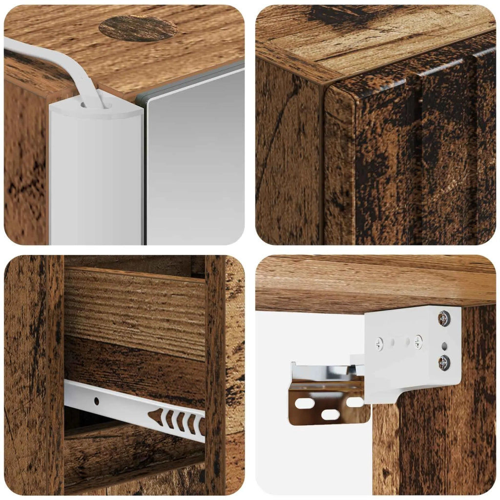 Set di mobili per il bagno 4 pcs Legno antico 3407477