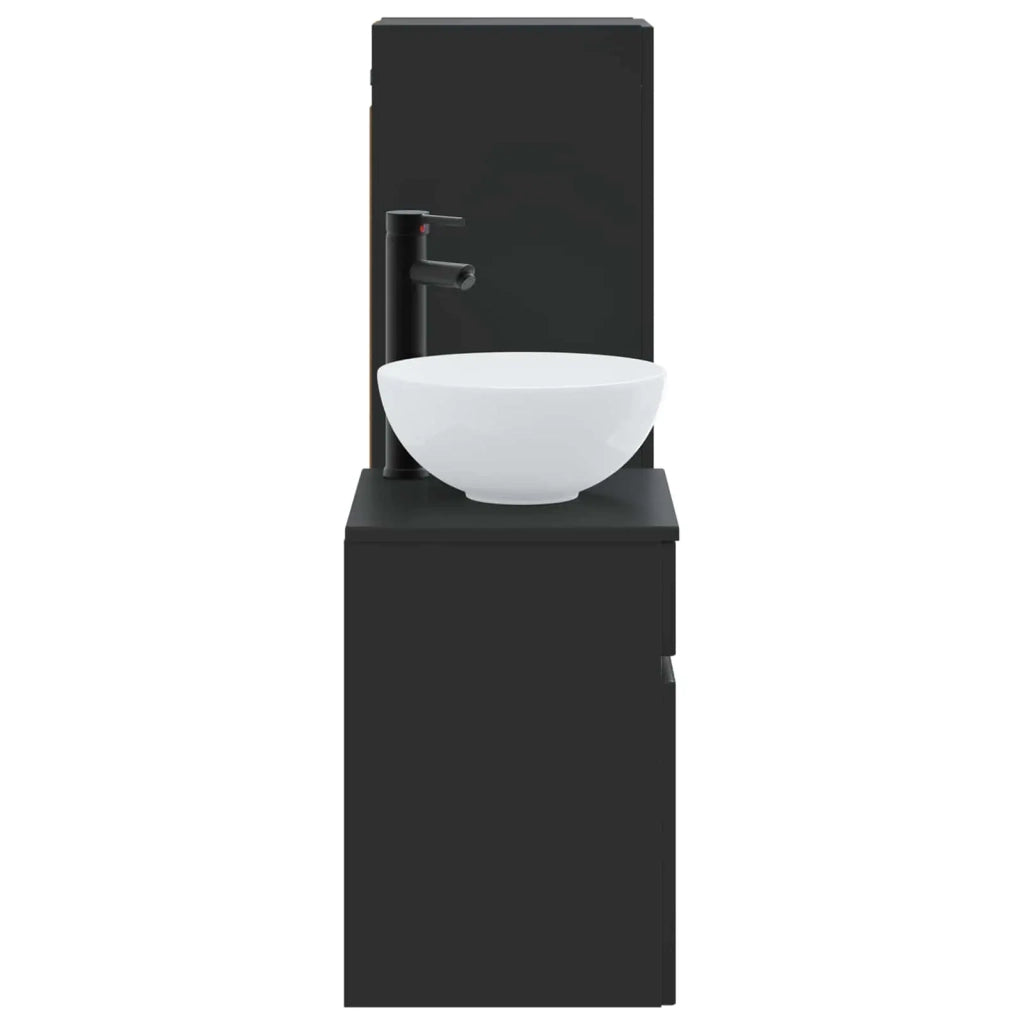 Set di mobili per il bagno 2 pz Nero 33 x 34,5 x 100 cm 3406134
