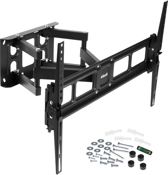 Sostegno TV a muro rotativo e inclinabile massimo VESA 600x400mm per schermi da 32 a 84 pollici, sostegno TV piano e curvo per schermi o monitori fino a 50 kg
