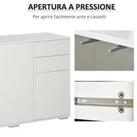 Mobile Multiuso 117x36x74 cm 2 Cassetti 3 ante  Bianco