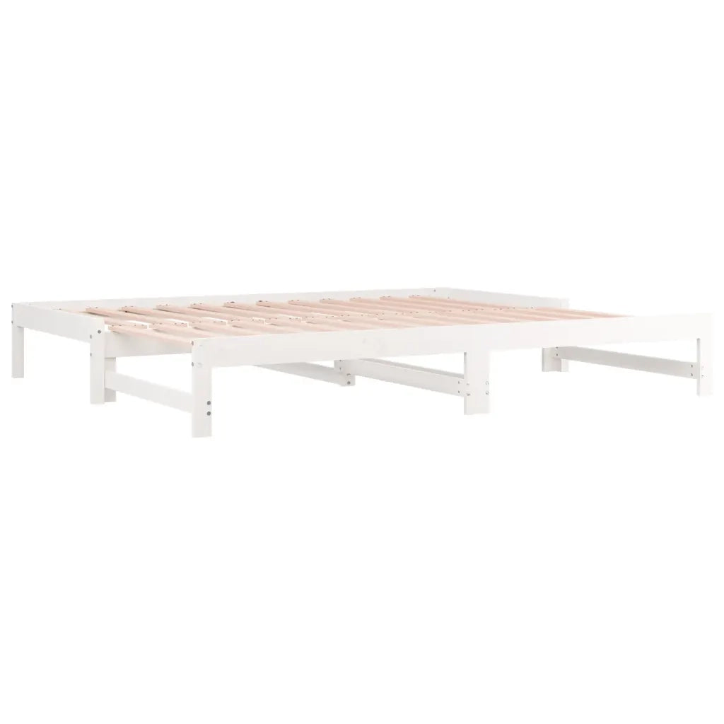 Dormeuse Estraibile Bianca 2x(90x200) cm Legno Massello di Pino 820428