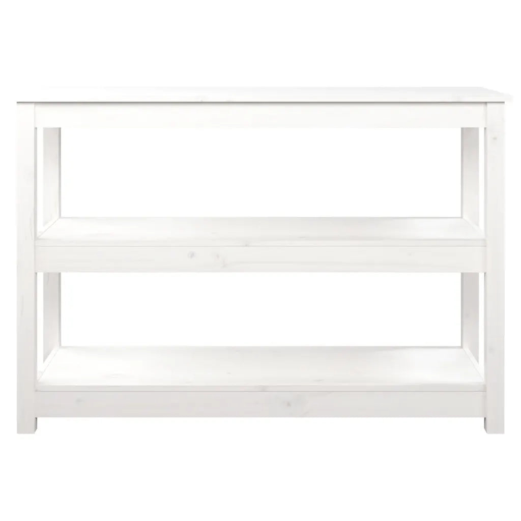 Tavolo Consolle Bianco 110x40x74 cm in Legno Massello di Pino