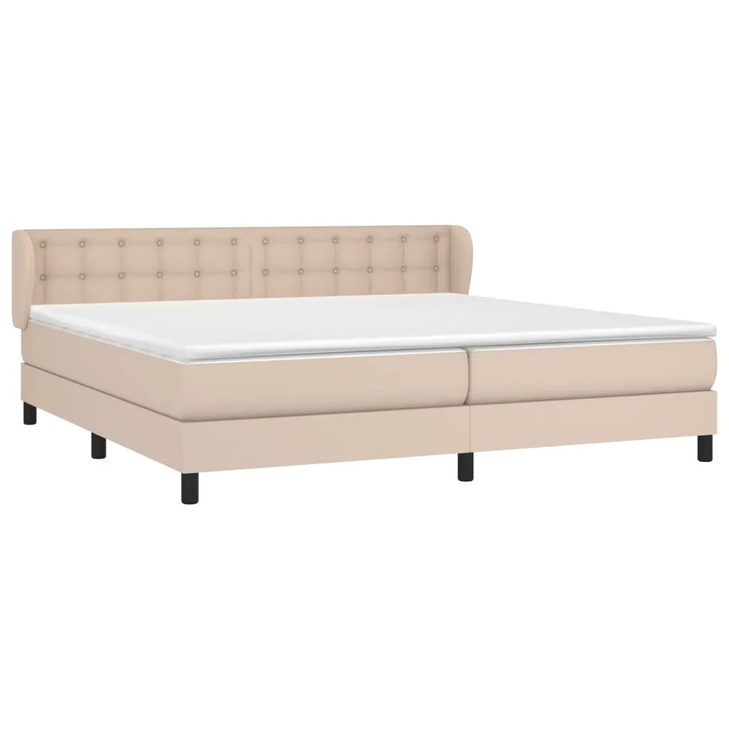 Giroletto a Molle con Materasso Cappuccino 200x200cm Similpelle 3127336