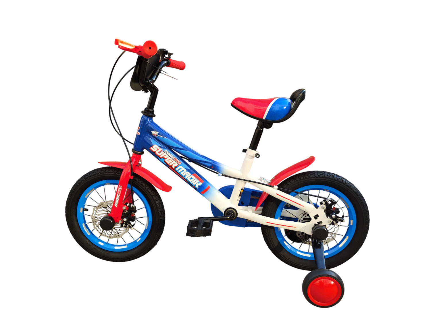Bicicletta per Bambini 14" Freni a Disco Magik-Bike Super Blu