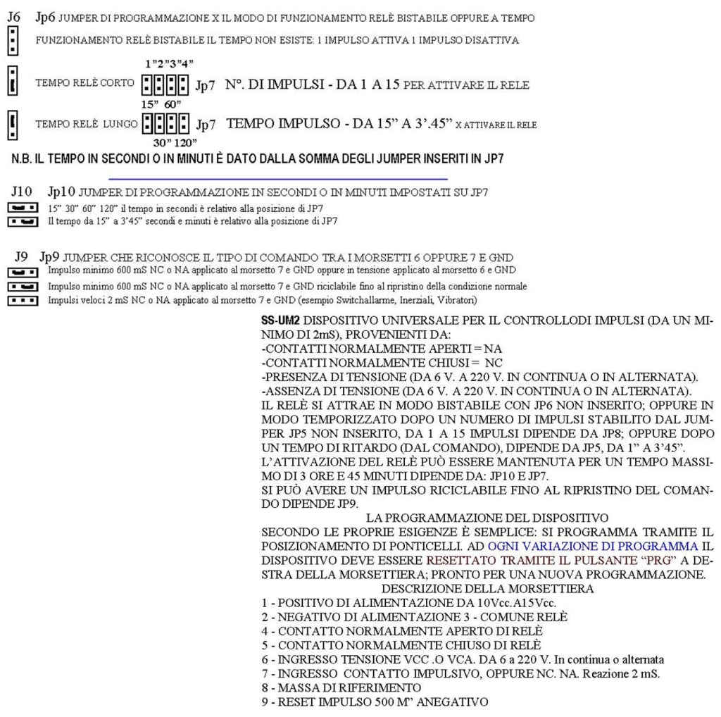 Temporizzatore Contaimpulsi Multifunzione Tempo Impostabile IN-OUT Uscita Relè 2 A Mono Bistabile Ritardo Prima o Dopo il Comando Multiuso Utile Antifurto Per Parcometro Aliment. 12 Vac Assorb. 50 mA