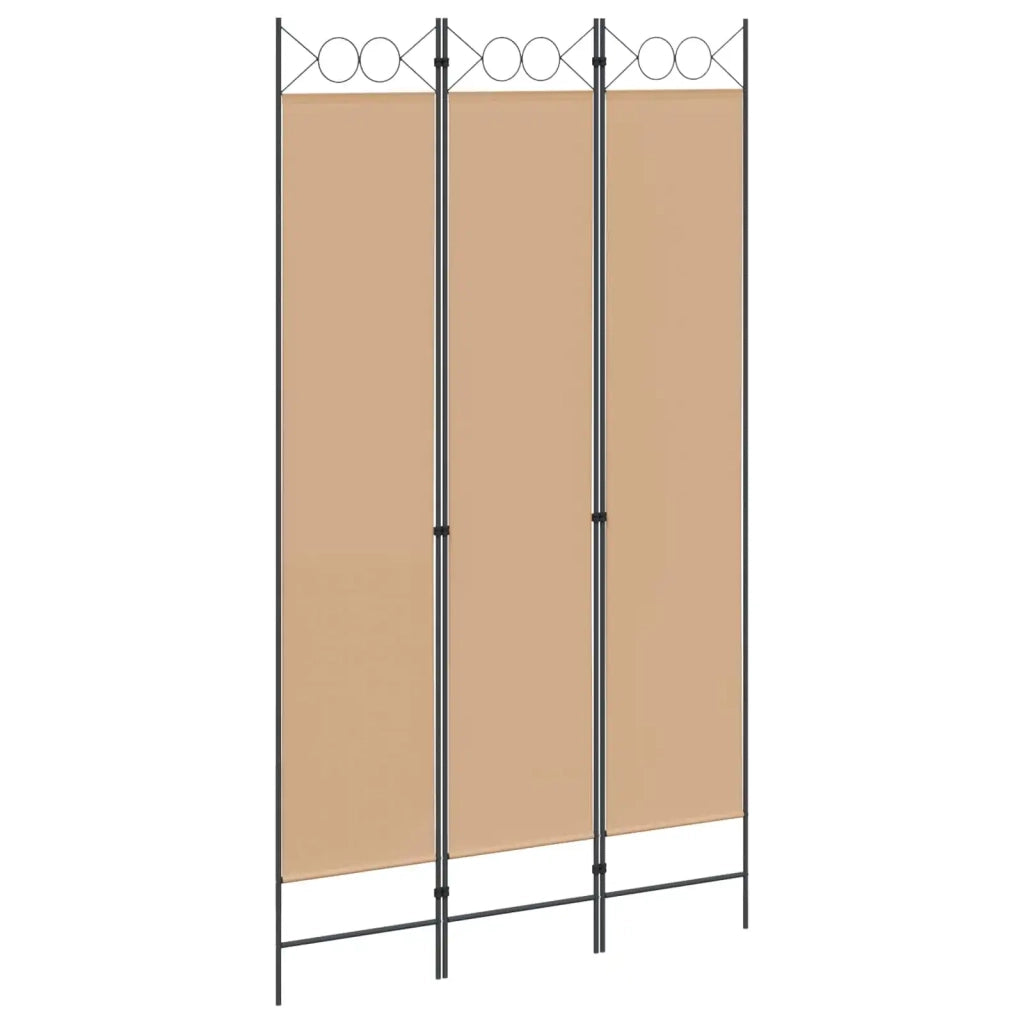 Divisorio Ambienti | Divider per stanze | Paravento a 3 pannelli Beige 120 x 220 cm Tessuto