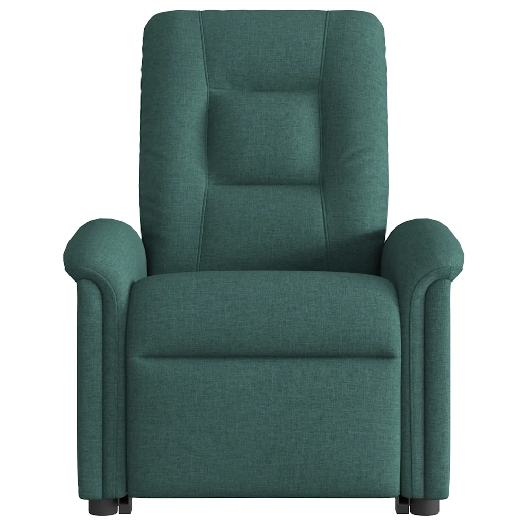 Poltrona Alzapersona Reclinabile Elettrica Verde Scuro Tessuto 3303280