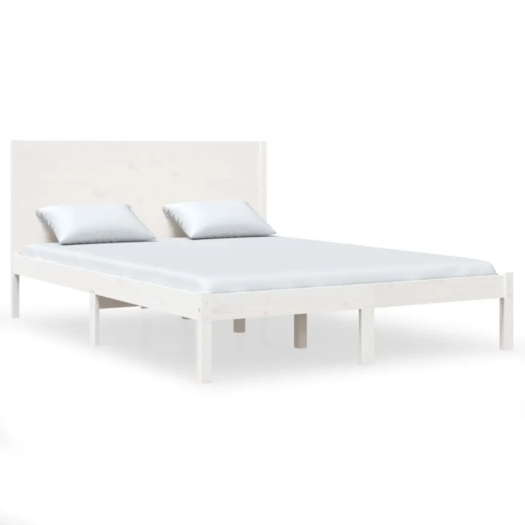 Letto senza Materasso Bianco 140x190 cm Legno Massello di Pino