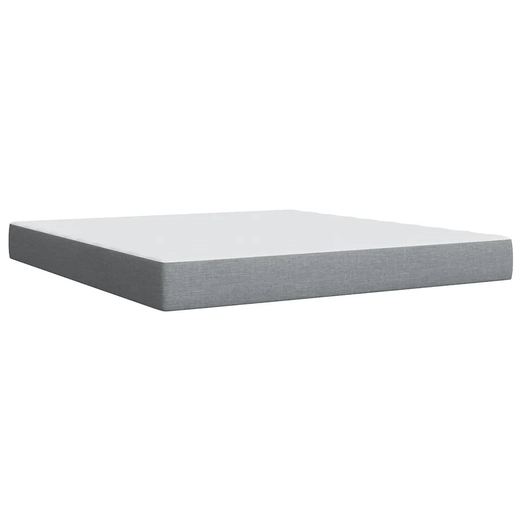 Giroletto a Molle con Materasso Grigio Chiaro180x200 cm Tessuto