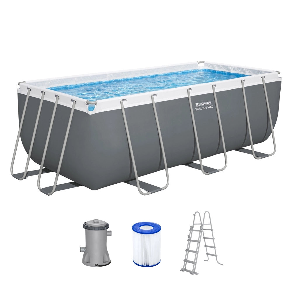 Trade Shop - Piscina Rettangolare Steel Pro Max Con Struttura Acciaio Pompa Filtro 412x201x122cm 56456 -