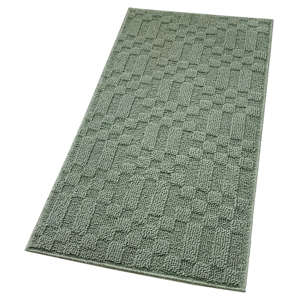 Tappeto Bagno 3D Morbido Assorbente Antiscivolo Lavabile Scendiletto Camera 45x75 Cm Verde