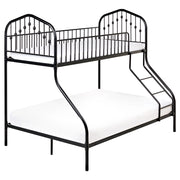 Letto a castello per bambini Camera dei bambini letto alto nero struttura in ferro 90/140 x 200 cm