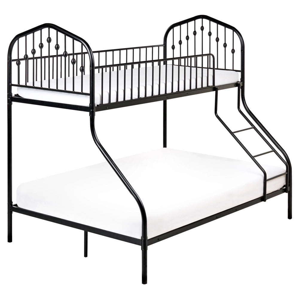 Letto a castello per bambini Camera dei bambini letto alto nero struttura in ferro 90/140 x 200 cm