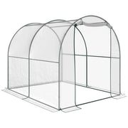 EasyComfort Serra Tunnel da giardino, Serra da Balcone per Piante e Orto con Copertura in PVC, Porta Avvolgibile e Telaio in Acciaio, 2x2.5x2m