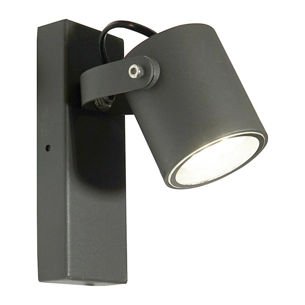 Trade Shop - Applique Parete Orientabile Per Esterno Attacco Gu10 Lampada Da Muro Ip44 539wa-b172 - Grigio Scuro