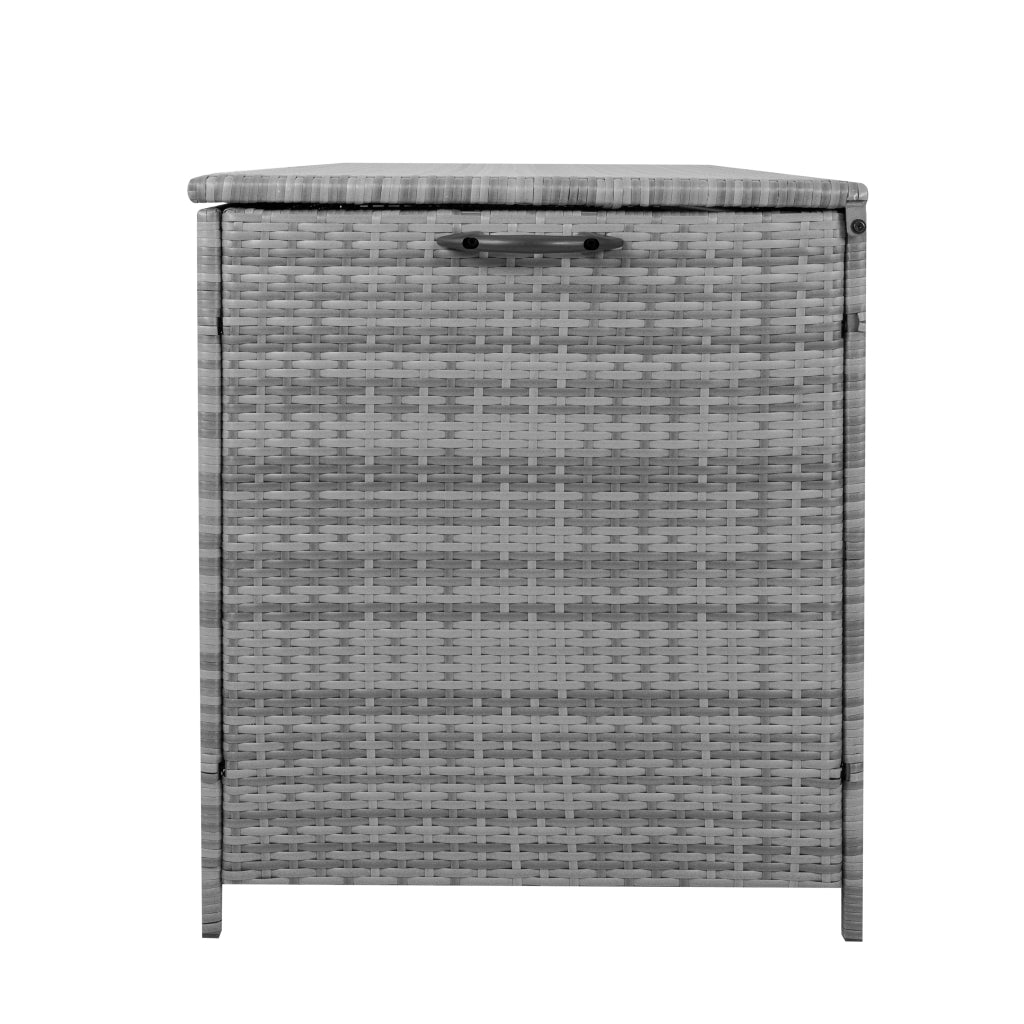 Box Contenitore Rattan Giardino 700L Grigio Baule Esterno con Rivestimento