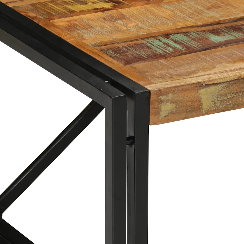 Tavolino Salotto-Tavolino da soggiorno-Tavolo Multicolore 80x80x35cm Legno Massello Recupero