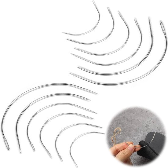 Nastrini Curvi in Pelle - Ideali per il Puntamento - 12 Pezzi - Per Tappeti e Canvasso - Diverse Dimensioni - Perfetti per Progetti Creativi
