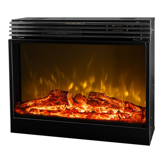 Camino Elettrico da Incasso 59,62x70x22 cm Effetto Fiamma 1950W Mirabella Nero