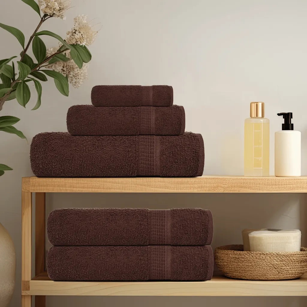 Asciugamani FROGN 4 pz | Teli per bagno Marrone 30x30 cm 360 g/m2