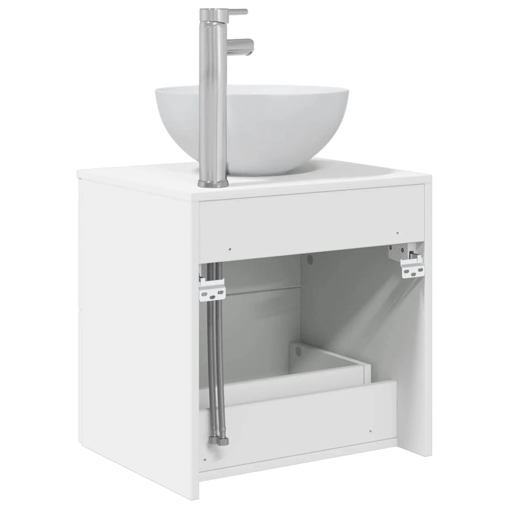 Mobiletto con Lavabo a Parete Bianco 49,5 x 35 x 63 cm 890254
