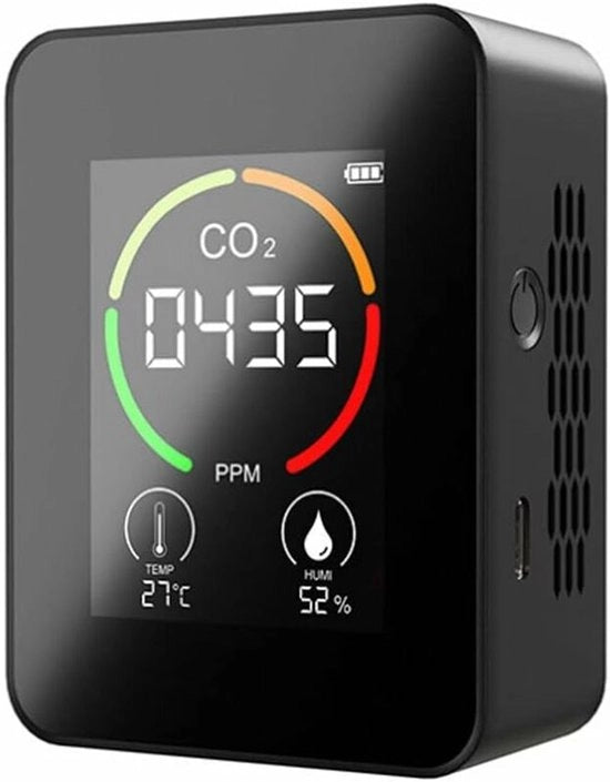 Detettore di CO2 con sensore di temperatura e umidità digitale USB con sensore di temperatura e umidità per ufficio casa auto - Bianco
