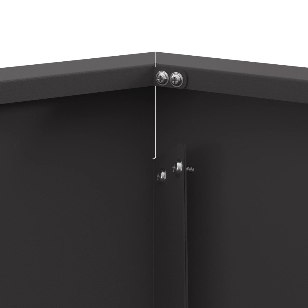 Focolare Esagonale Nero 75x75x28 cm Acciaio