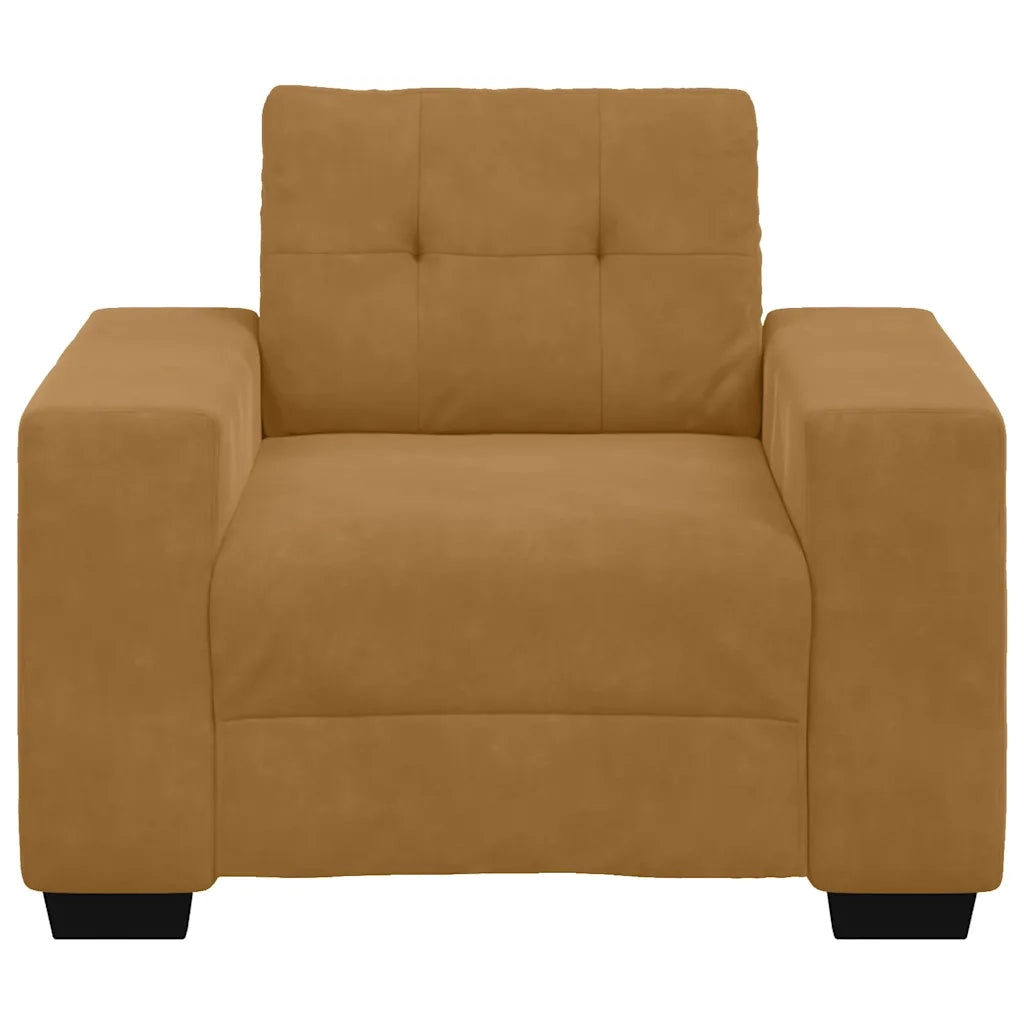Divano Sedia Marrone 100x78x80 cm Velluto 4105105