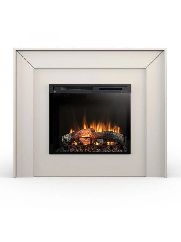 Camino Elettrico Riscaldante Da Pavimento Autoportante a LED - ZUNI 28" - 130,2 x 110 x 27,5  - Cashmere