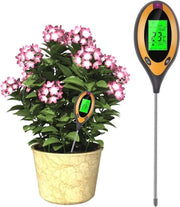 Misuratore di Suolo Digitale 4 in 1 per Piante - pH, Umidità, Luce e Temperatura