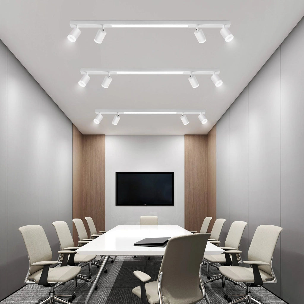 ZMH Faretto da soffitto LED bianchi 4 lampadine 38W dimmerabili telecomando 3000-6500K orientabili 350°