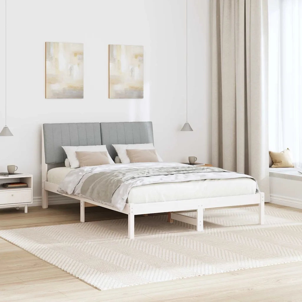 Struttura del letto Bianco 135 x 190 cm Pino massello 878903