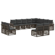 Set Divano da Giardino 12 pcs Grigio e Grigio Scuro polyrattan 3435281