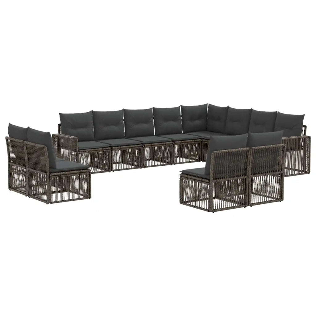 Set Divano da Giardino 12 pcs Grigio e Grigio Scuro polyrattan 3435281