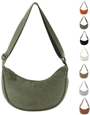 Borsa da Spalla Regolabile in Corduroy - Tasca da Donna - Borsa da Braccio con Design Trendy - Prodotto Leggero