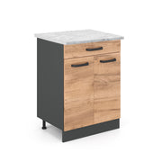 Vicco Mobiletto base per cucina Quercia dorata 60 cm PL Marmo