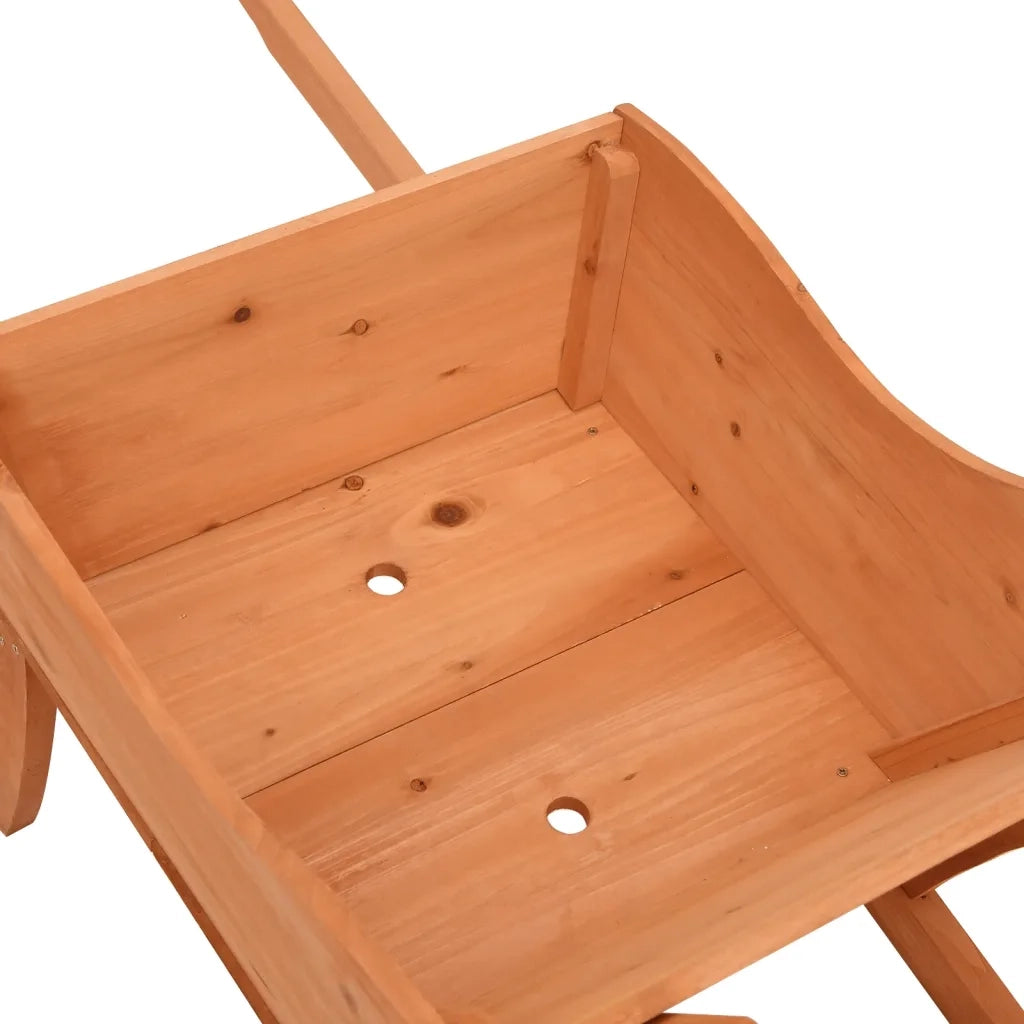 Fioriera a Carriola 128x45,5x43 cm in Legno Massello di Abete 364229