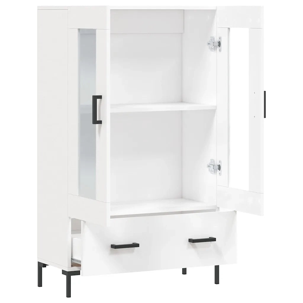 Credenza-Buffet-Armadio da cucina Bianca 69,5x31x115 cm in Legno Multistrato 399225