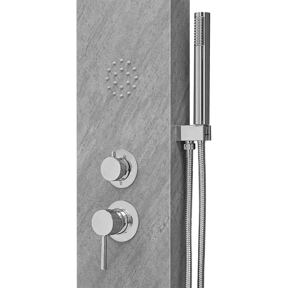 COLONNA PANNELLO DOCCIA IN ACCIAIO EFFETTO CEMENTO H.150x22x6,5cm FERIDRAS