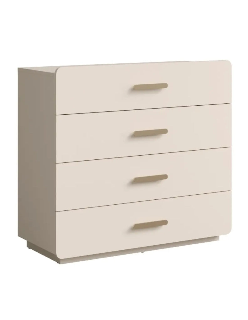 Camera completa AMALIE beige – Letto contenitore 180x200 cm, armadio, cassettiera, 2 comodini e scaffali